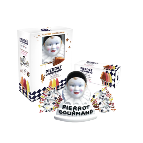 Buste + Boîte 40 Sucettes Pierrot Gourmand