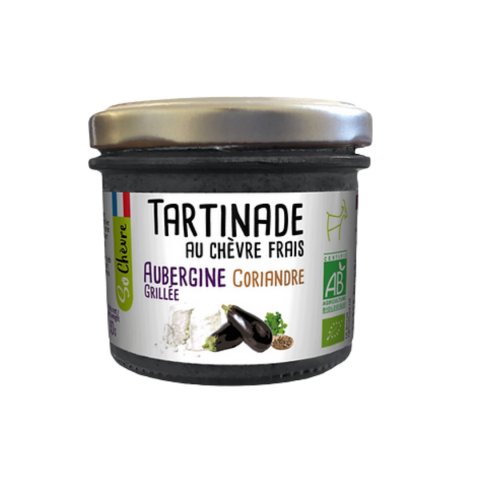 Tartinade au Chvre Frais Aubergine Coriandre Grille Bio