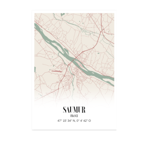 Affiche Plan ville de Saumur